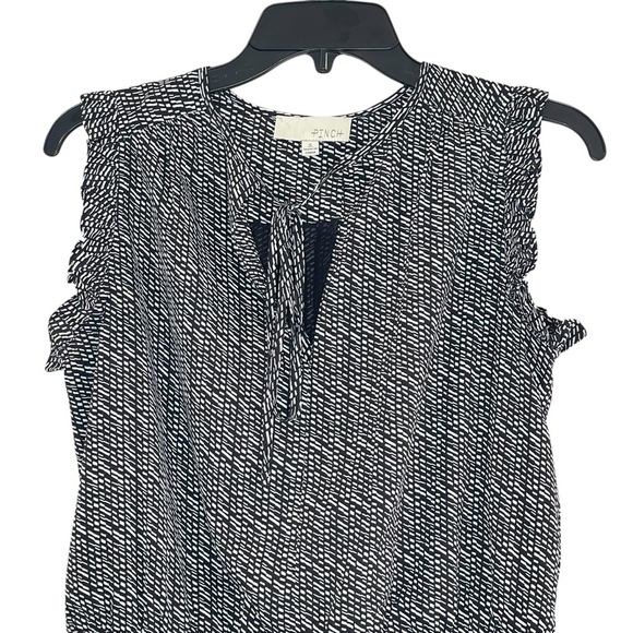 Pinch Ruffle Mini Black and White Pleated Sundress size S - Picture 7 of 15